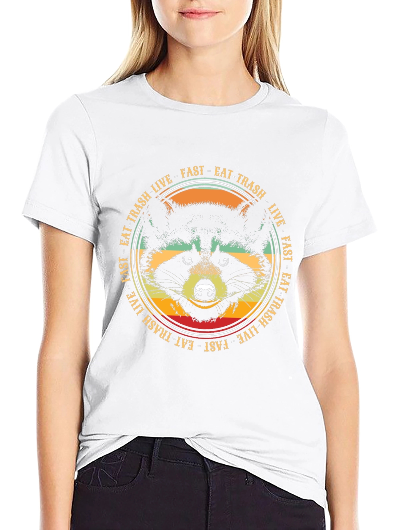 Eat Trash Live Fast Raccoon Graphic Tee