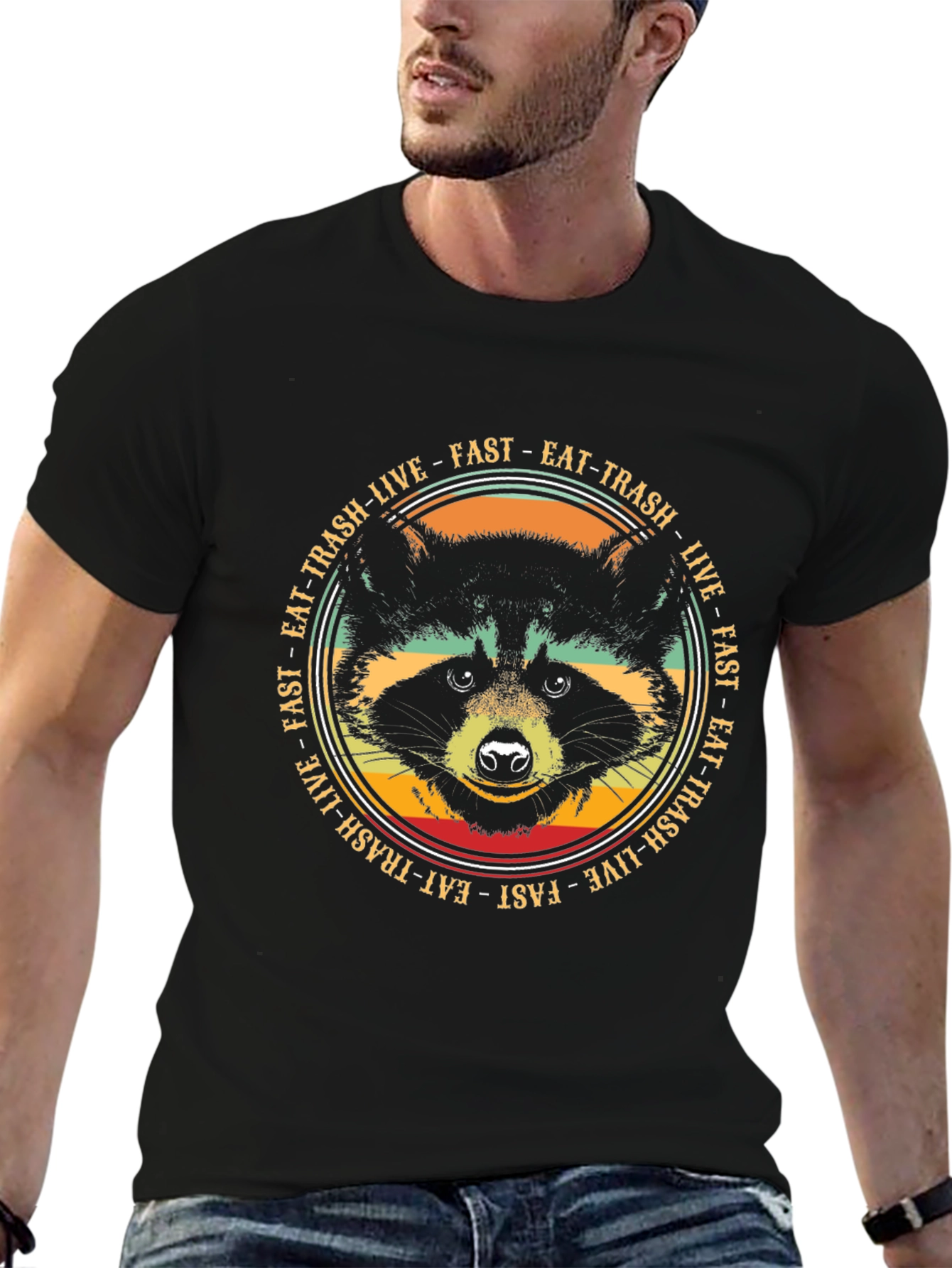 Eat Trash Live Fast Raccoon Graphic Tee