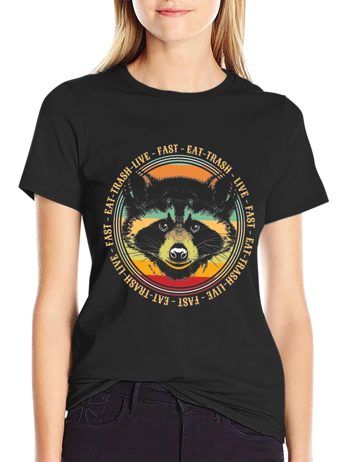 Eat Trash Live Fast Raccoon Graphic Tee